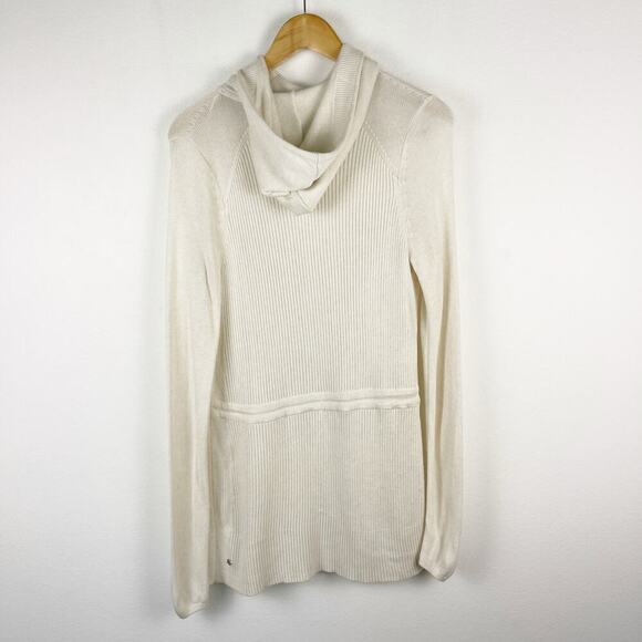 Lululemon Peace Of Mind Wrap Hooded Heathered White Sweater Cardigan Women's 4 - Picture 5 of 13